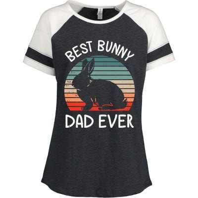 Best Bunny Dad Ever Matching Family Easter Retro Great Gift Enza Ladies Jersey Colorblock Tee