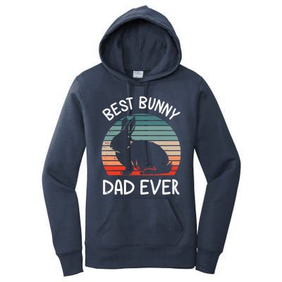 Best Bunny Dad Ever Matching Family Easter Retro Great Gift Women's Pullover Hoodie