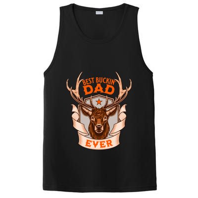 Best Buckin Dad Ever Funny Deer Hunter Buck Hunting Great Gift PosiCharge Competitor Tank