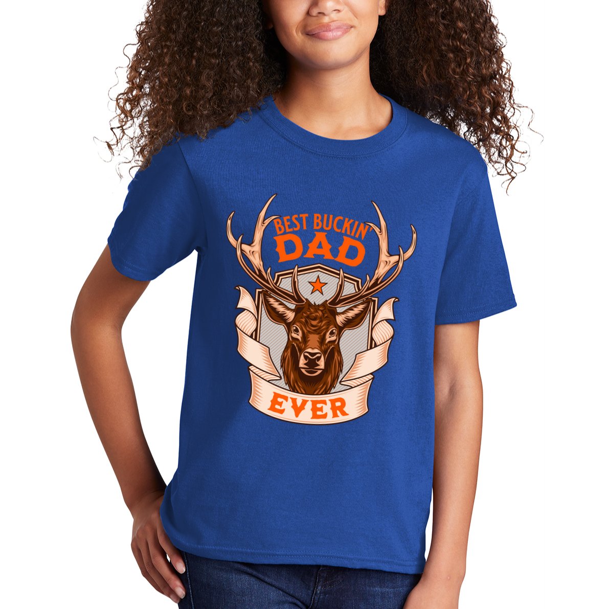 Best Buckin Dad Ever Funny Deer Hunter Buck Hunting Great Gift Kids T-Shirt