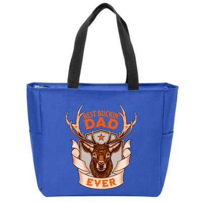 Best Buckin Dad Ever Funny Deer Hunter Buck Hunting Great Gift Zip Tote Bag