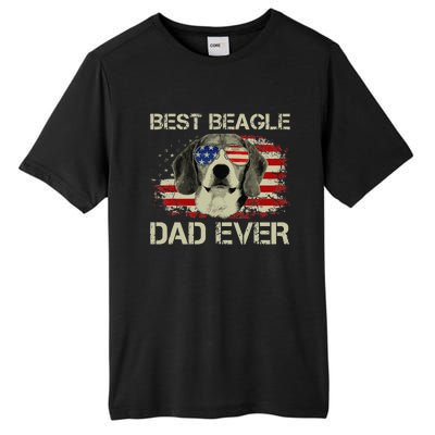 Best Beagle Dad Ever Dog Lover American Flag Gift Tall Fusion ChromaSoft Performance T-Shirt