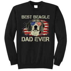 Best Beagle Dad Ever Dog Lover American Flag Gift Tall Sweatshirt