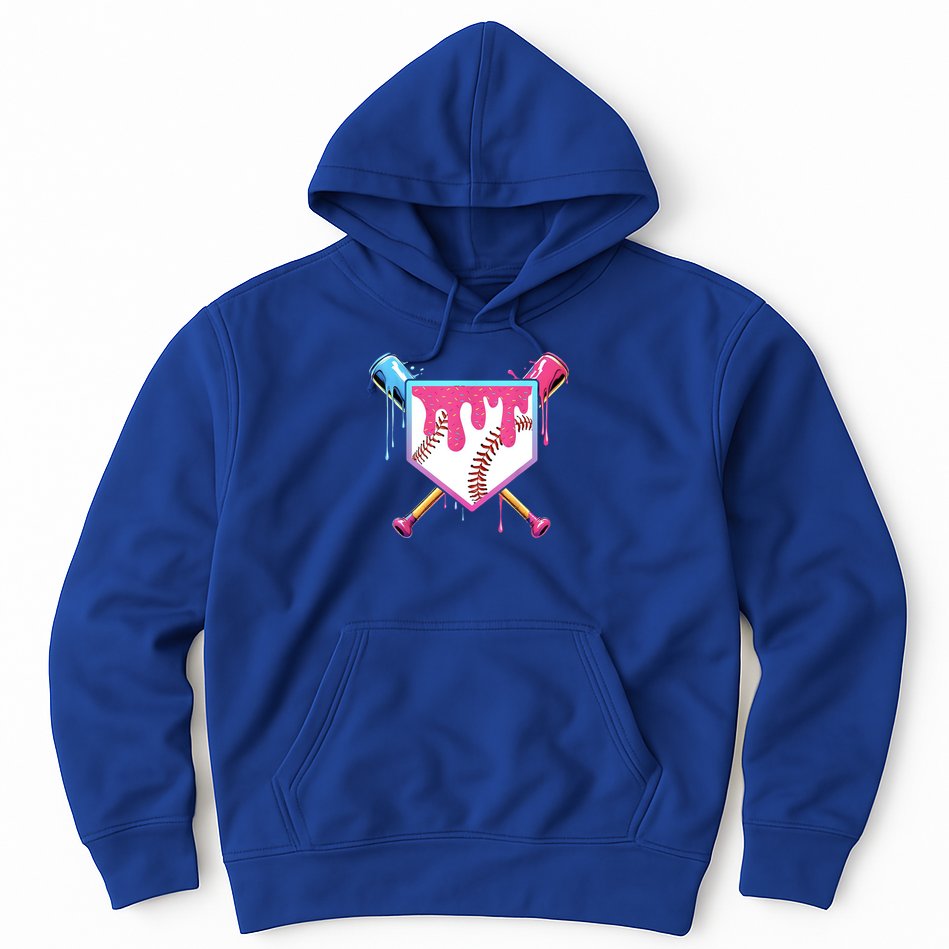 Baseball Base Drip Ice Cream Sports Fan Hoodie