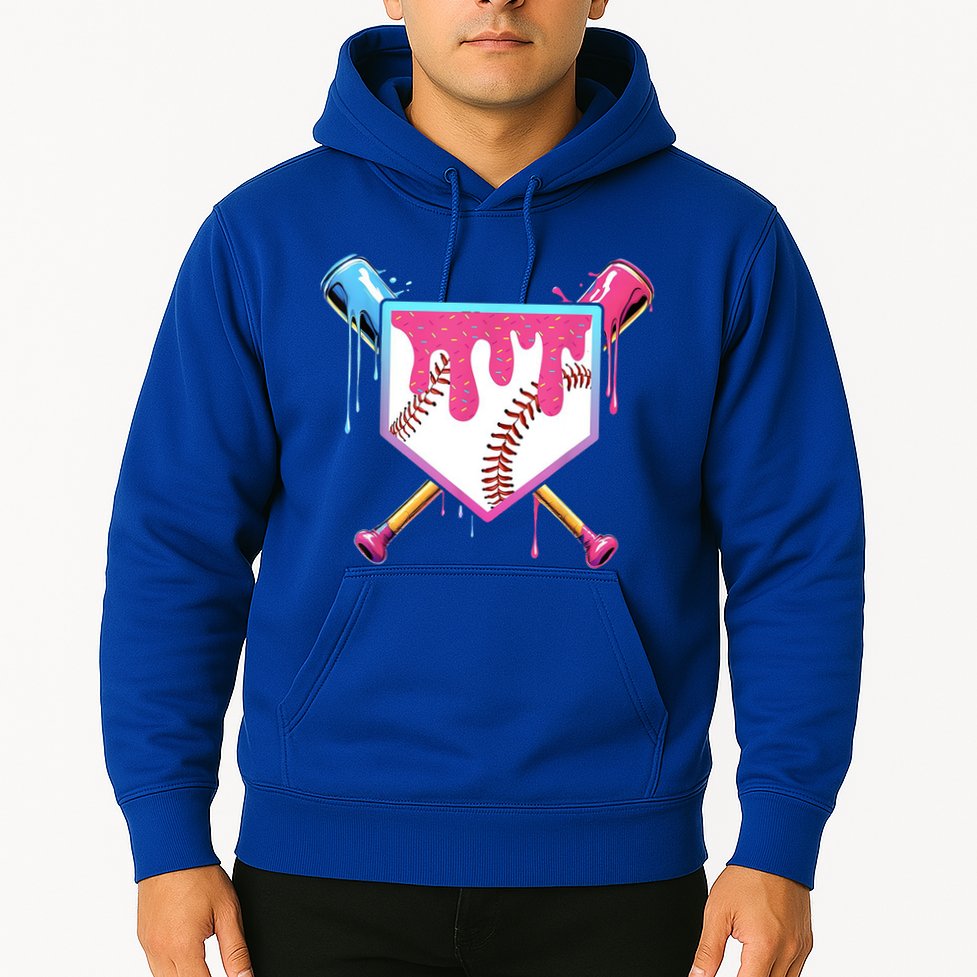 Baseball Base Drip Ice Cream Sports Fan Hoodie