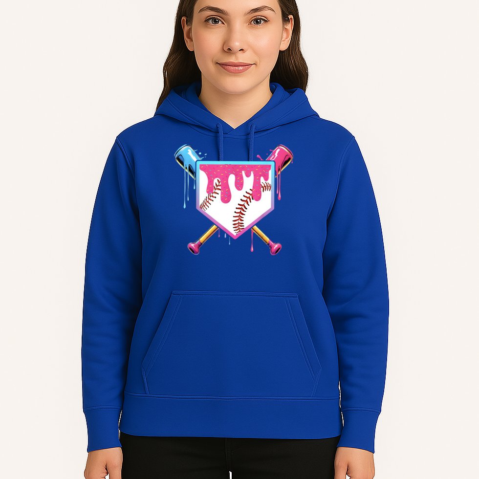 Baseball Base Drip Ice Cream Sports Fan Hoodie