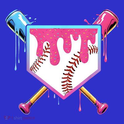 Baseball Base Drip Ice Cream Sports Fan T-Shirt