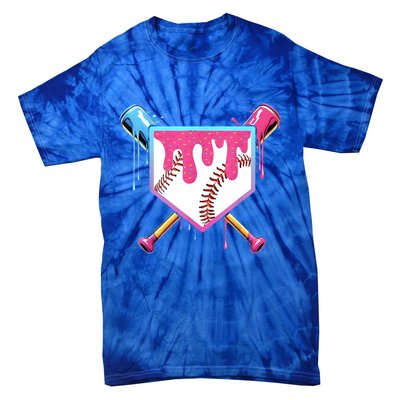 Baseball Base Drip Ice Cream Sports Fan Tie-Dye T-Shirt