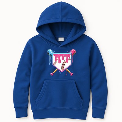 Baseball Base Drip Ice Cream Sports Fan Kids Hoodie