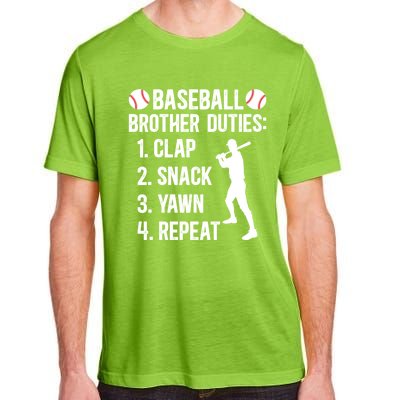 Baseball Brother Duties Brother Of A Baseball Player Gift Adult ChromaSoft Performance T-Shirt