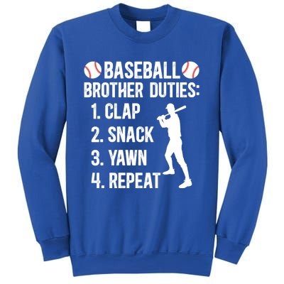 Baseball Brother Duties Brother Of A Baseball Player Gift Sweatshirt