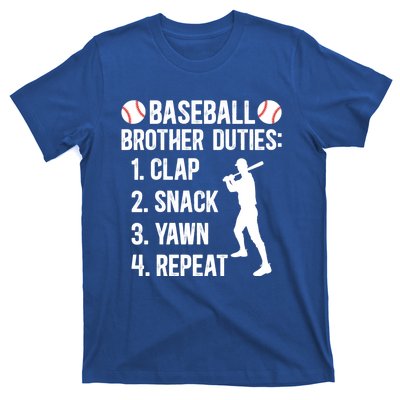 Baseball Brother Duties Brother Of A Baseball Player Gift T-Shirt