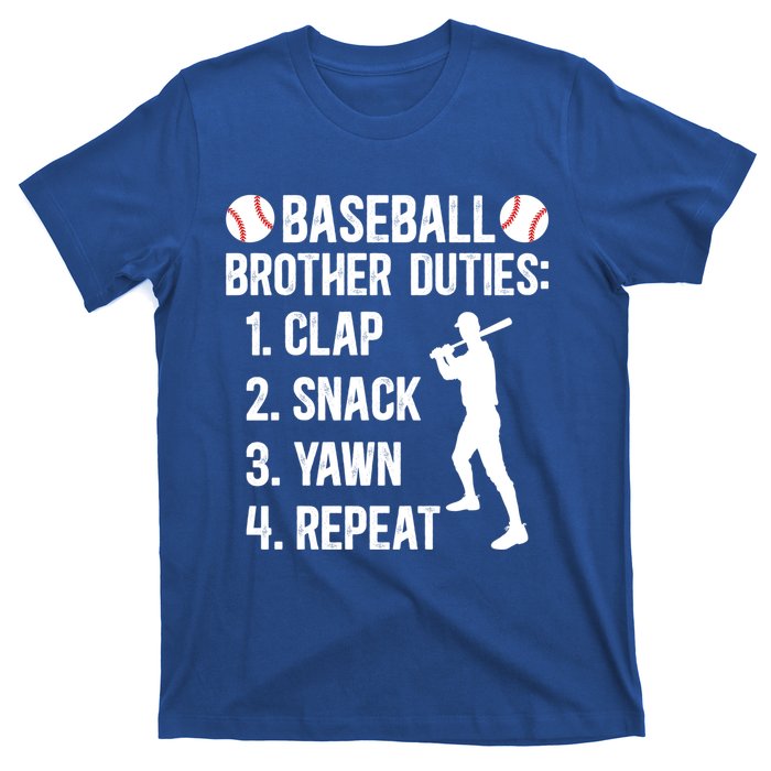 Baseball Brother Duties Brother Of A Baseball Player Gift T-Shirt