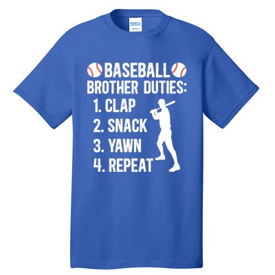 Baseball Brother Duties Brother Of A Baseball Player Gift Tall T-Shirt