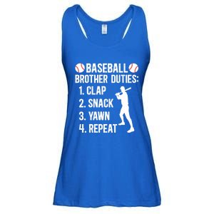 Baseball Brother Duties Brother Of A Baseball Player Gift Ladies Essential Flowy Tank