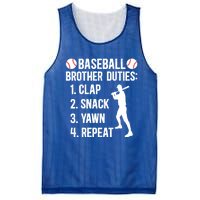 Baseball Brother Duties Brother Of A Baseball Player Gift Mesh Reversible Basketball Jersey Tank