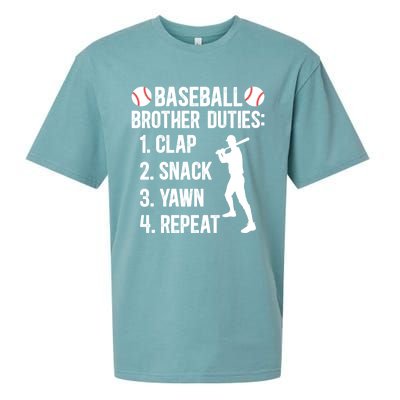 Baseball Brother Duties Brother Of A Baseball Player Gift Sueded Cloud Jersey T-Shirt