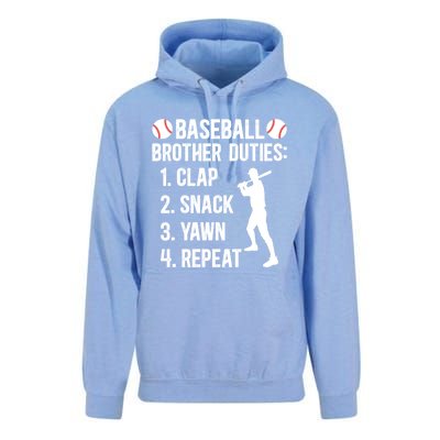 Baseball Brother Duties Brother Of A Baseball Player Gift Unisex Surf Hoodie