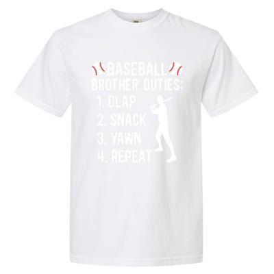 Baseball Brother Duties Brother Of A Baseball Player Gift Garment-Dyed Heavyweight T-Shirt