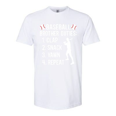 Baseball Brother Duties Brother Of A Baseball Player Gift Softstyle CVC T-Shirt