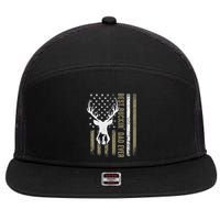 Best Buckin Dad Ever Deer Hunting Fathers Day American Flag 7 Panel Mesh Trucker Snapback Hat