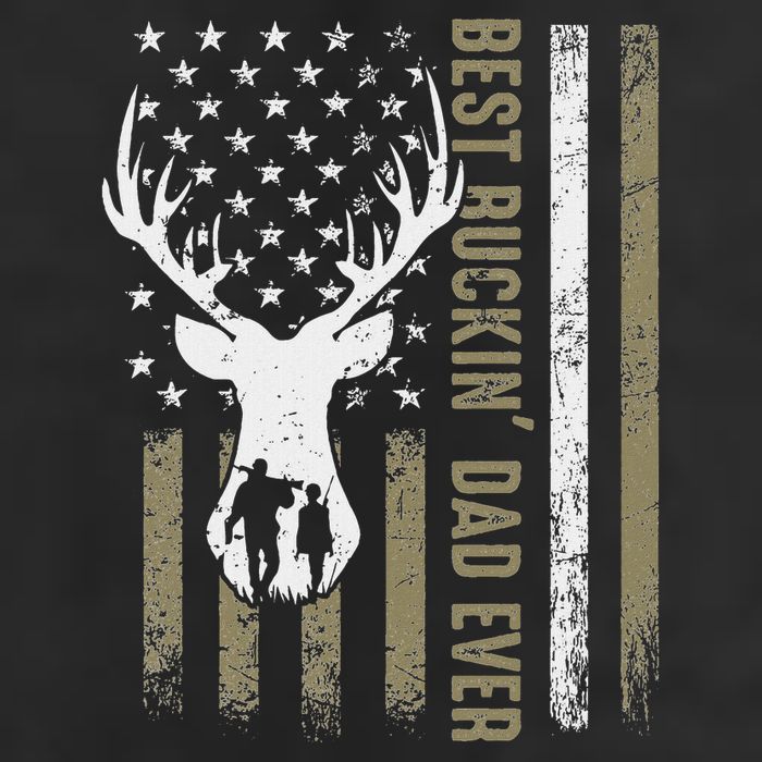 Best Buckin Dad Ever Deer Hunting Fathers Day American Flag 7 Panel Mesh Trucker Snapback Hat