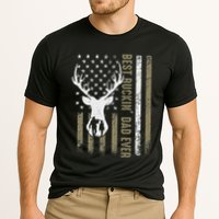 Best Buckin Dad Ever Deer Hunting Fathers Day American Flag Cooling Performance Crew T-Shirt