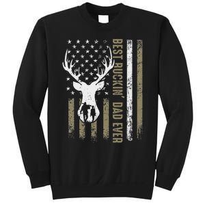 Best Buckin Dad Ever Deer Hunting Fathers Day American Flag Sweatshirt