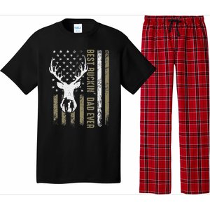 Best Buckin Dad Ever Deer Hunting Fathers Day American Flag Pajama Set