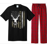 Best Buckin Dad Ever Deer Hunting Fathers Day American Flag Pajama Set