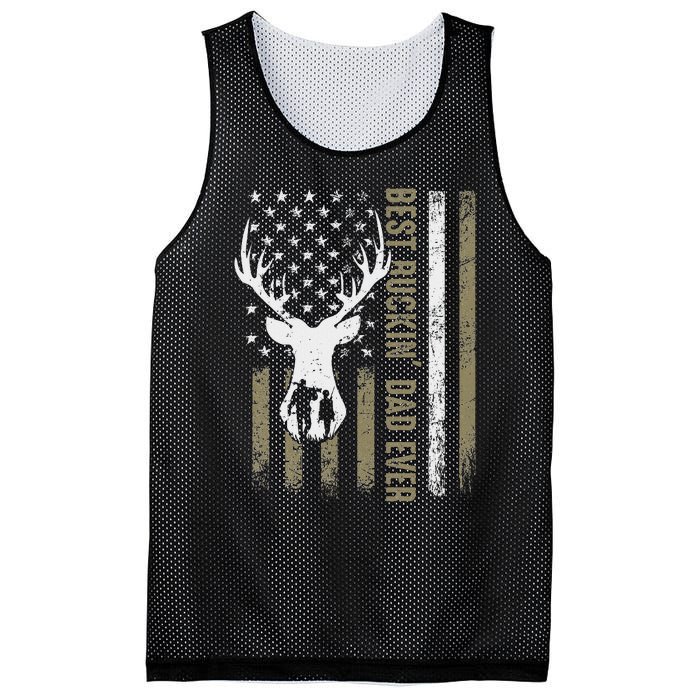 Best Buckin Dad Ever Deer Hunting Fathers Day American Flag Mesh Reversible Basketball Jersey Tank