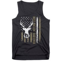 Best Buckin Dad Ever Deer Hunting Fathers Day American Flag Tank Top