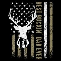 Best Buckin Dad Ever Deer Hunting Fathers Day American Flag Wool Snapback Cap