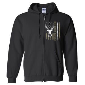 Best Buckin Dad Ever Deer Hunting Fathers Day American Flag Full Zip Hoodie