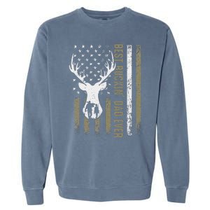 Best Buckin Dad Ever Deer Hunting Fathers Day American Flag Garment-Dyed Sweatshirt