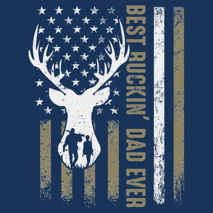 Best Buckin Dad Ever Deer Hunting Fathers Day American Flag Infant Baby Jersey Bodysuit