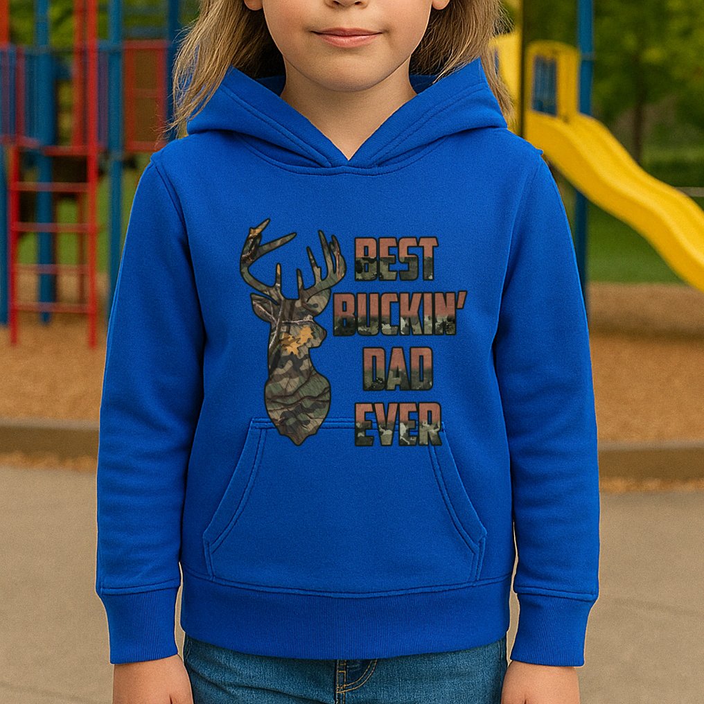 Best Buckin Dad Ever Funny Fathers Day Gift Kids Hoodie