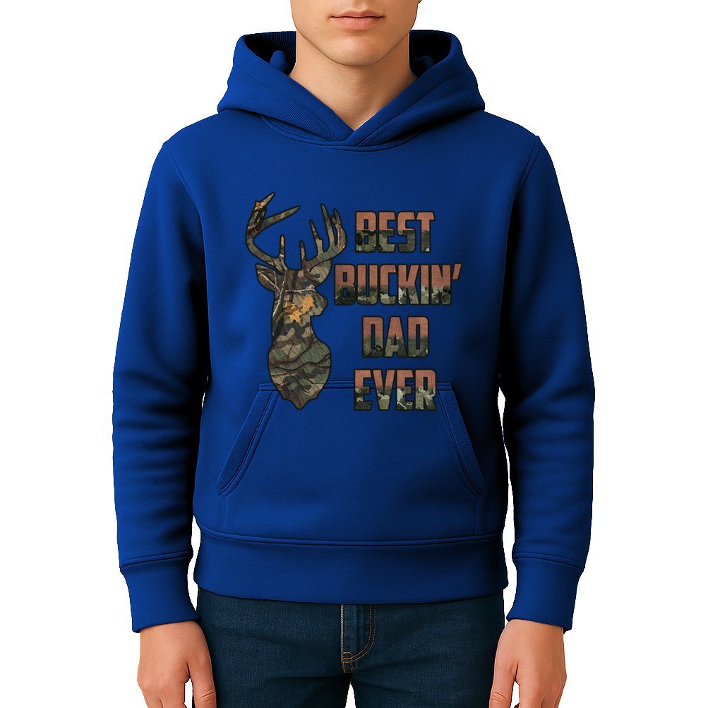 Best Buckin Dad Ever Funny Fathers Day Gift Kids Hoodie