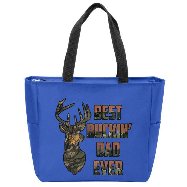Best Buckin Dad Ever Funny Fathers Day Gift Zip Tote Bag