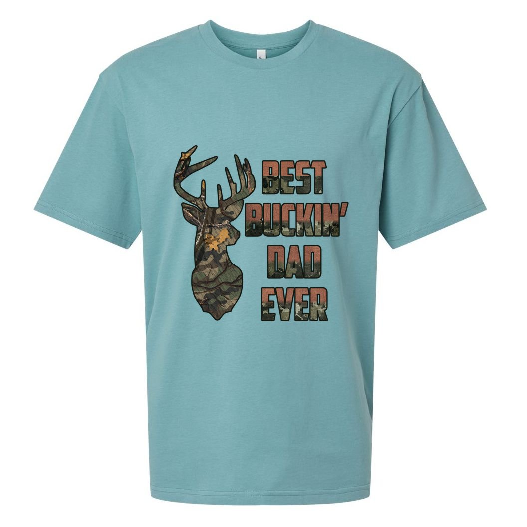 Best Buckin Dad Ever Funny Fathers Day Gift Sueded Cloud Jersey T-Shirt