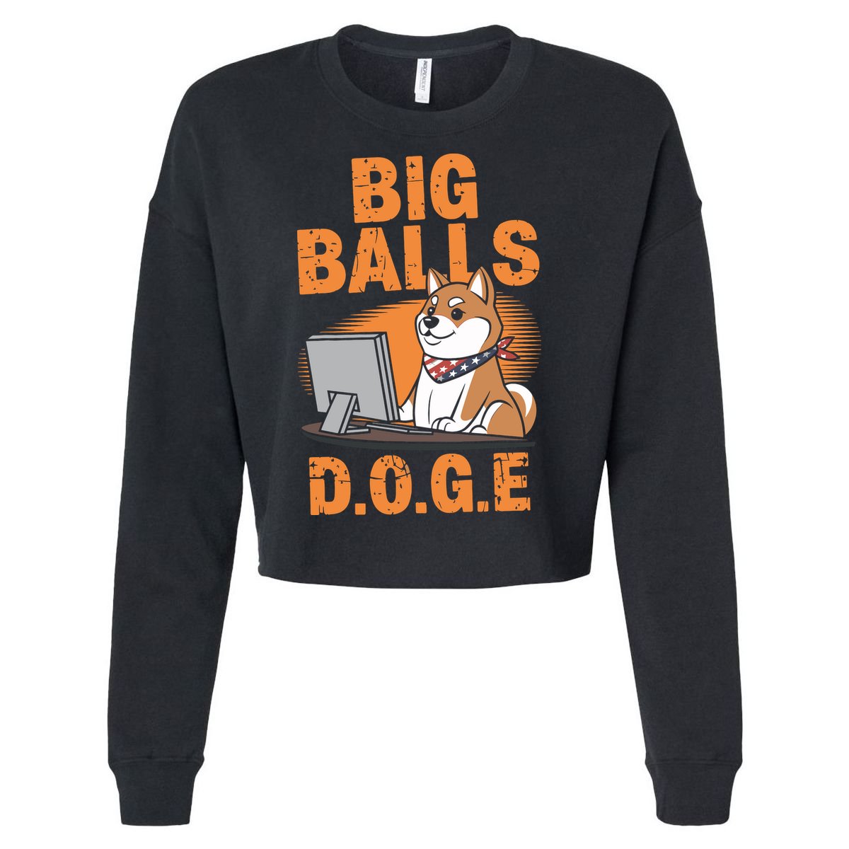 Big Balls D.O.G.E Doge Funny Cropped Pullover Crew