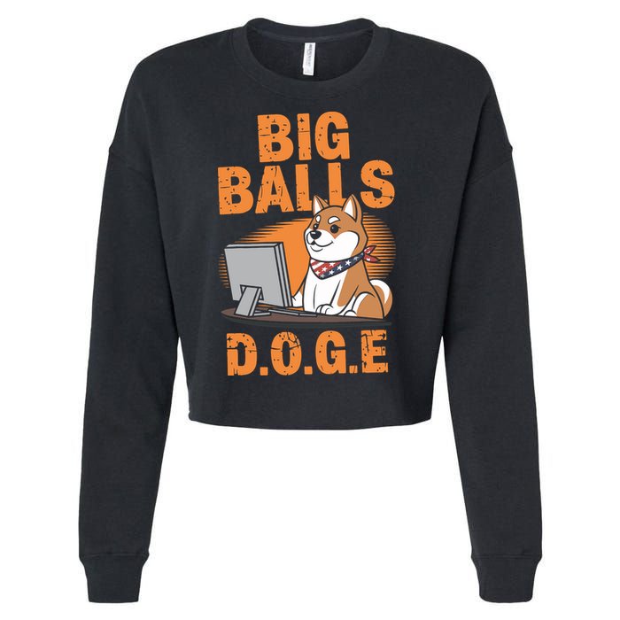 Big Balls D.O.G.E Doge Funny Cropped Pullover Crew