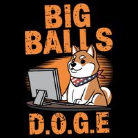 Big Balls D.O.G.E Doge Funny Cropped Pullover Crew
