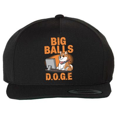 Big Balls D.O.G.E Doge Funny Wool Snapback Cap