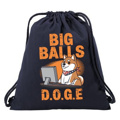 Big Balls D.O.G.E Doge Funny Drawstring Bag
