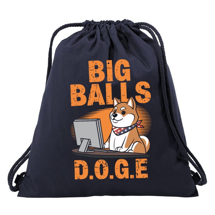 Big Balls D.O.G.E Doge Funny Drawstring Bag