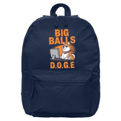 Big Balls D.O.G.E Doge Funny 16 in Basic Backpack