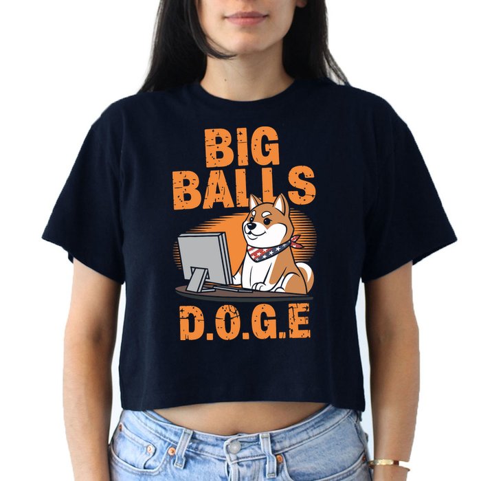 Big Balls D.O.G.E Doge Funny Women's Crop Top Tee