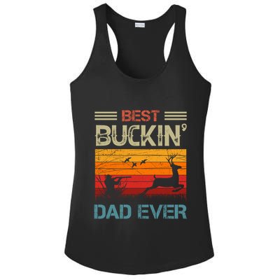 Best Buckin Dad Ever Deer Hunters Christmas Dad Funny Gift Ladies PosiCharge Competitor Racerback Tank