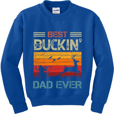 Best Buckin Dad Ever Deer Hunters Christmas Dad Funny Gift Kids Sweatshirt